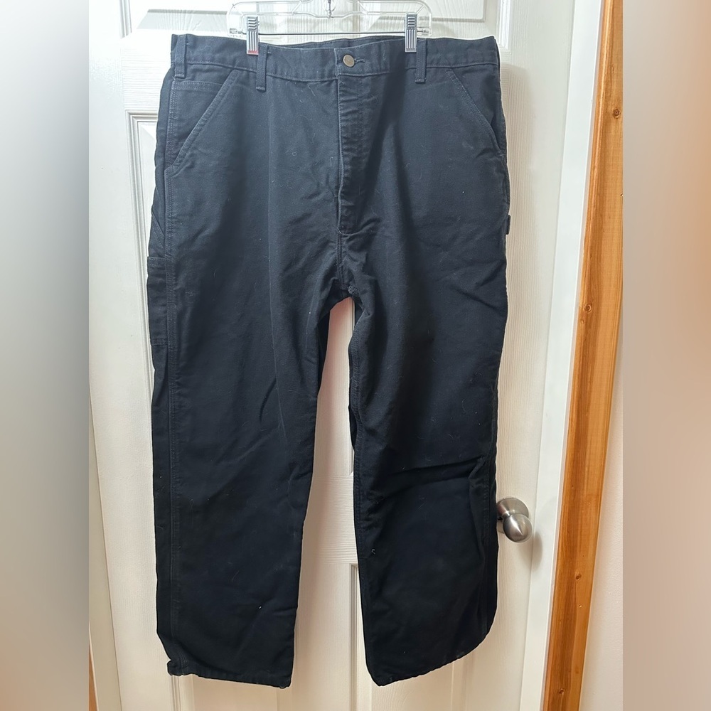 Carhartt Men's Black Flannel Lined Cargo Pants